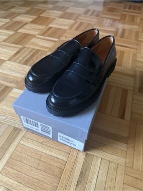 Thursday Boot Company Black Leather Penny Loafers